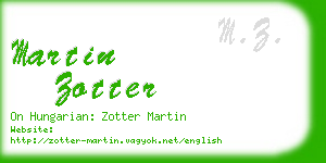 martin zotter business card